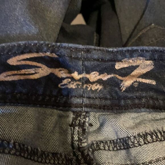 Seven7 Dark Wash Skinny Jeans Sequin Pockets 10 - Picture 14 of 16